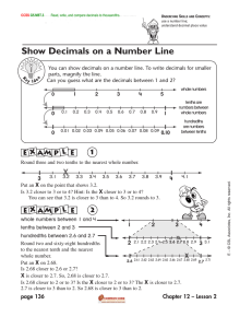 Show Decimals on a Number Line