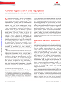 Pulmonary Hypertension in Mitral Regurgitation