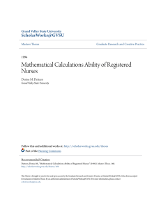 Mathematical Calculations Ability of Registered Nurses
