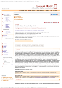 Hearing loss and tinnitus in rock musicians: A Norwegian survey