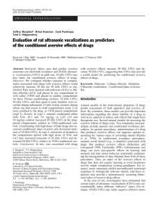 Evaluation of rat ultrasonic vocalizations as predictors of the