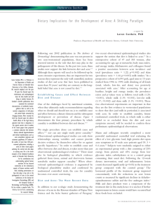 Dietary Implications for the Development of Acne: A