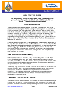 HIGH PROTEIN DIETS Slim Forever (Dr Robert Harris) The Atkins