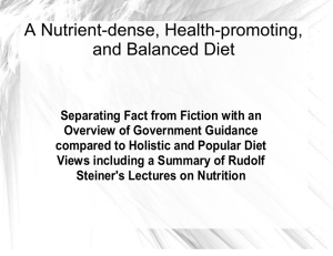 A Nutrient-dense, Health-promoting, and Balanced Diet