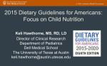 2015 Dietary Guidelines for Americans: Focus on Child Nutrition