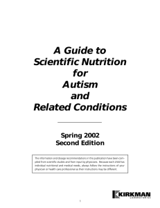 A Guide to Scientific Nutrition for Autism and Related