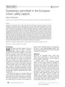 Sweeteners permitted in the European Union: safety aspects