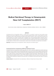 Medical Nutritional Therapy in Hematopoietic Stem Cell
