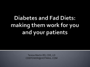 Diabetes and Fad Diets