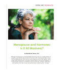Menopause and Hormones Is It All Madness?