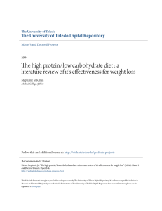 The high protein/low carbohydrate diet : a literature review of it`s