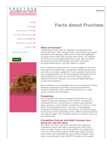 What is Fructose? Difference between Crystalline Fructose and HFCS