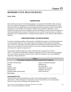 Chapter 15 REPRODUCTIVE HEALTH ISSUES