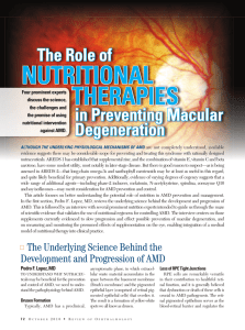 NUTRITIONAL THERAPIES in Preventing Macular Degeneration