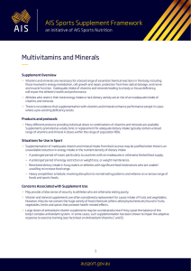 Multivitamins - Australian Sports Commission