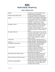 Northside Hospital Diet Order Formulary.Revised 2010(2)