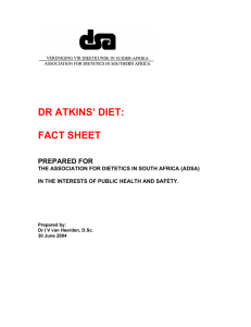 dr atkins` diet: fact sheet