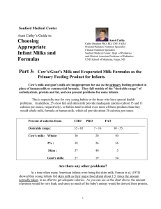 Choosing Appropriate Infant Milks and Formulas Part 3