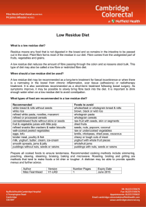 Low Residue Diet - Cambridge Colorectal