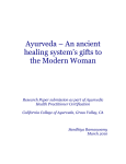 Ayurveda – An ancient healing system`s gifts to the Modern Woman