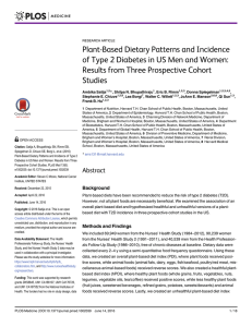 Plant-Based Dietary Patterns and Incidence of Type 2 Diabetes in