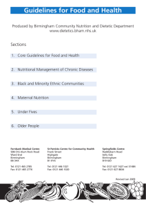 Guidelines for Food and Health - Birmingham Community Healthcare