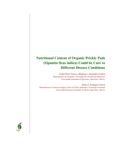 Nutritional Content of Organic Prickly Pads
