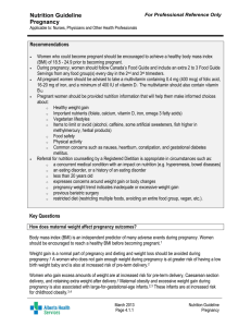 Nutrition Guideline Pregnancy Recommendations