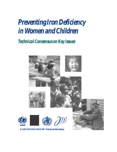 Preventing Iron Deficiency in Women and Children Technical Consensus on Key Issues