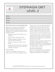 DySphagia DiET LEvEL 2 Name Dietitian