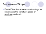 Economies of Scope  Exists if the firm achieves cost savings as