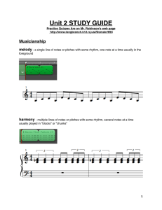 ! Unit 2 STUDY GUIDE! Musicianship! melody