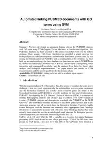 Automated linking PUBMED documents with GO terms using SVM