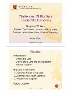 Challenges Of Big Data In Scientific Discovery Outline