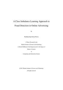 A Class Imbalance Learning Approach to Fraud
