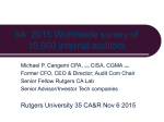 IIA 2015 Worldwide survey of 15000 internal auditors