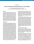 Power and Sample Size Determination for Linear Models
