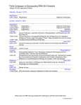 Pacific Symposium on Biocomputing (PSB) 2015 Schedule