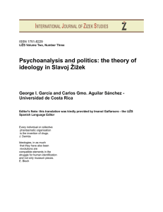 Psychoanalysis and politics: the theory of ideology in Slavoj Žižek