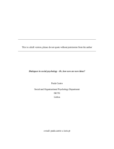 Dialogues in social psychology - European Doctorate on Social