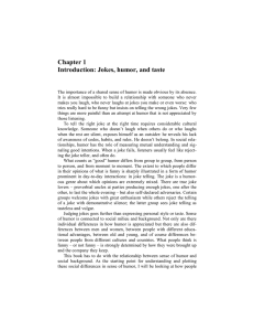 Chapter 1 Introduction: Jokes, humor, and taste