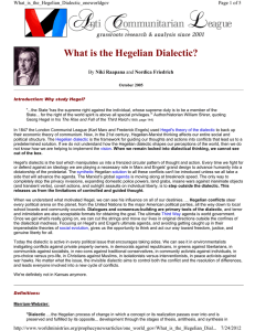 What is the Hegelian Dialectic?