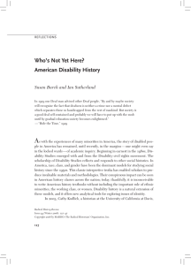 Who`s Not Yet Here? American Disability History