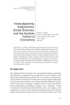 Intersubjectivity, Subjectivism, Social Sciences