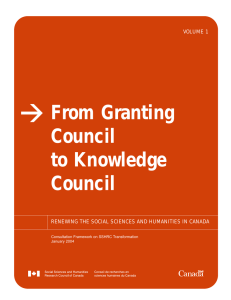 From Granting Council to Knowledge - University of Northern British