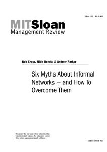 MIT Sloan Six Myths About Informal Networks — and How To