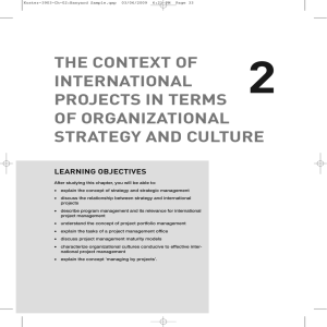 2 THE CONTEXT OF INTERNATIONAL PROJECTS IN TERMS