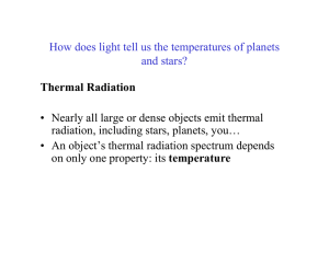 How does light tell us the temperatures of planets and stars