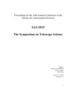 2015 - Society for Astronomical Sciences