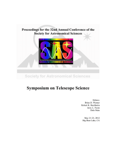 2013 - Society for Astronomical Sciences